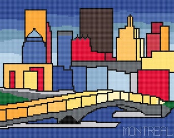Manifique Montreal Abstract Impressionist Cross Stitch Pattern