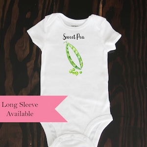 Sweet Pea baby Bodysuit gender neutral clothing shirt sweet pea boy or girl