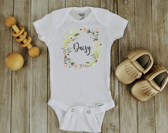 Bodysuit for Boys or Girls Daisy Infant Shirt Flower Onesie Daisy Baby Onesie Trendy Hipster Baby Clothes