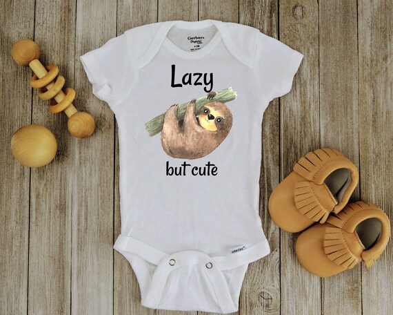 Lazy but Cute Sloth Onesie Cute Baby Onesie Funny Baby | Etsy