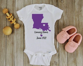 Louisiana Birth Announcement, Louisiana Onesie, Louisiana Coming Home, Born in Louisiana