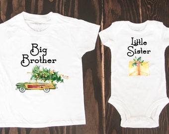 Big Brother Announcement Shirt, Sibling Christmas Shirts, Matching Christmas Shirts