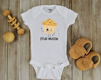 Funny baby Onesie, funny baby clothes, Stud Muffin, New dad gift, Cute baby Onesie, Funny & Punny baby gift