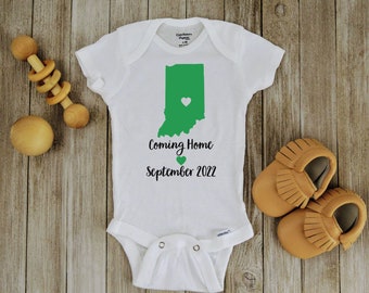 Indiana Birth Announcement, Indiana Onesie, Indiana Coming Home, Born in Indiana