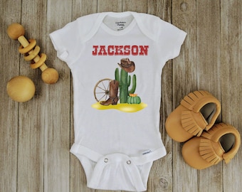 Custom Cowboy Baby Onesie, Custom Cowboy T-shirt, Personalized western Onesie, baby onsies for boys