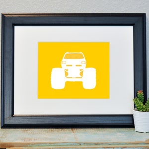 Monster Truck Digital Printable Art Instant Download set of 3 silhouettes kids room boys nursery decor custom colors available