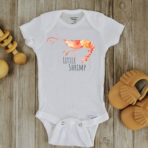 Little Shrimp Onesie, funny baby Onesie, Cute baby Onesie, ocean baby shower decor or gift, baby shrimp onesie
