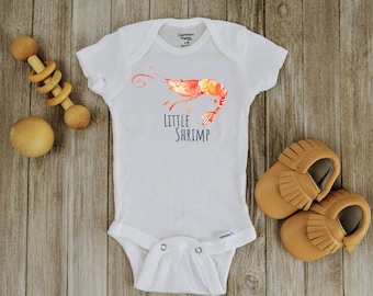 Little Shrimp Onesie, funny baby Onesie, Cute baby Onesie, ocean baby shower decor or gift, baby shrimp onesie