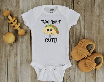 Taco Bout Cute Onesie, Taco Onesie, funny baby clothes, New dad gift, Cute baby Onesie, Funny & Punny baby gift