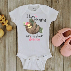 Sloth Auntie Onesie, custom baby Onesie, Aunt shirt, funny baby Onesie, Auntie Onesie gift, Auntie gifts, Aunt pregnancy announcement