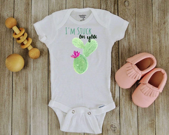 I'm Stuck on You Cactus Bodysuit, Succulent / Cactus Baby Shower Gift,  Funny and Punny Baby Clothing - Etsy