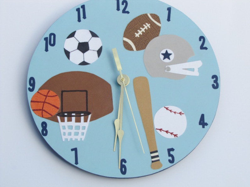 Sports Themed Clock Etsy