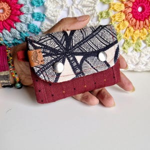 Porte-monnaie femme,  porte-monnaie textile,  porte-cartes, porte-monnaie à rabat