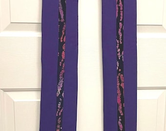 Purple Clergy Stole: Advent & Lent, Patterned Middle Strip