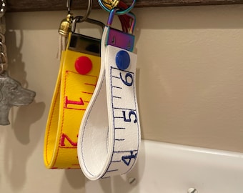 6” Measuring Tape Snap Key Chain, Key Fob, Back to School Gift