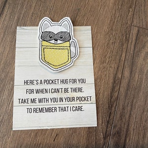 Embroidered Racoon Pocket Pal: Friendship Token, Racoon Lover Gift