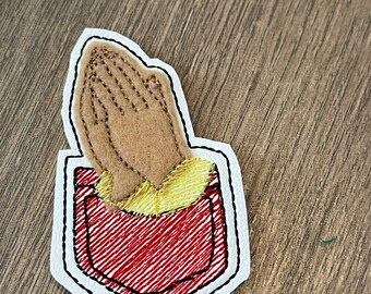 Praying Hands Pocket Pal: Embroidered Pocket Hug, Friend Token