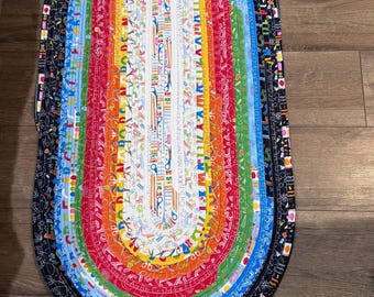 Oval Back to School Themed Rug, Teacher Gift, Classroom Rug