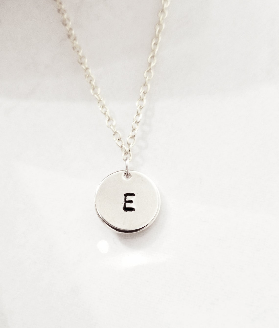 Personalize initial letter E necklace gold letter E charm Etsy