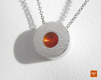 Citrus Medallion Pendant – Contemporary Jewelry – Aluminum Necklace