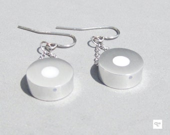 Modern Earrings – Modern Jewelry – White Earrings – Dangle Drop Earrings – Aluminum Jewelry