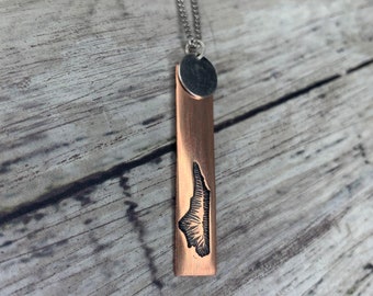 North Carolina State Necklace. NC Copper and silver etched necklace. Mixed metal necklace great for layering. Ready to ship!