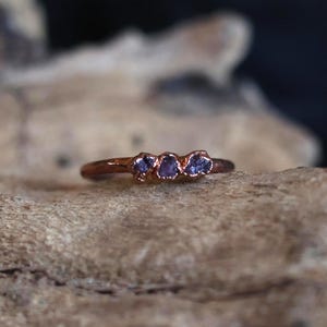 Natural Raw Ruby Copper Ring- Size 8.5- July Birthstone- Birthstone copper ring- Gifts for her- Ready to ship!