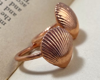 Electroplated Copper Seashell Ring - North Carolina Scallop Shell
