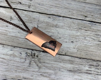 South Carolina koper geëtste ketting op een 18 "verstelbare koperen ketting. Gelaagde ketting. Klaar om te verzenden en zal verpakt aankomen om cadeau te doen!