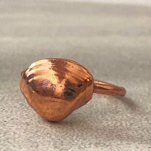 Tiny copper clam shell ring. Real seashell electroformed in copper. Ready to ship!