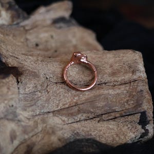 Raw Tourmaline Peridot Copper Ring, Size 4, August Birthstone Jewelry image 4