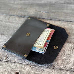 Leather Card Wallet, Pocket Wallet, Minimalist Wallet, Snap Wallet, Credit Card Wallet