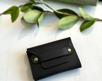 Personalized Leather Card Wallet, Mini Clutch, Minimalist Wallet, Gift Card Wallet, Monogram