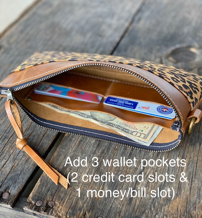 Leather Wristlet Wallet, iPhone Wristlet, Smartphone Wristlet, Leather Clutch, Leather Zippered Pouch, Leather Bag, Personalized Monogram image 5