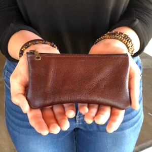 Minibolso de cuero con cremallera, tarjetero, minibolso de mano, monedero, monedero, monograma personalizado