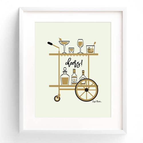 Cheers Print Set Bar Cart Prints Bar Cart Art Etsy