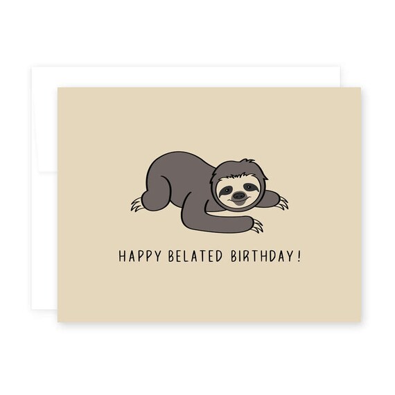 Joyeux Anniversaire En Retard Paresseux Etsy