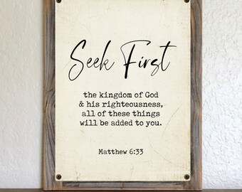 Seek First Kingdom Etsy