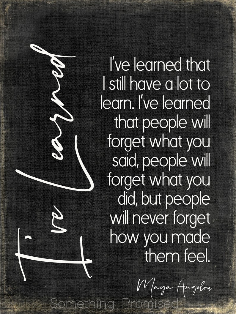I've Learned by Maya Angelou on Metal Print on Reclaimed Etsy