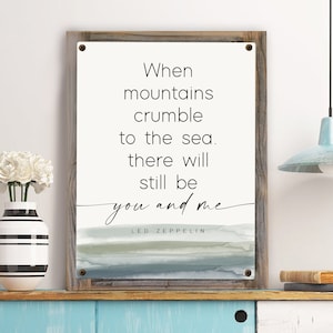 Thank You Lyrics on Metal Print on Reclaimed Wooden Frame-Anniversary Gift-You and Me Sign-Gift for her-Sign For Couple