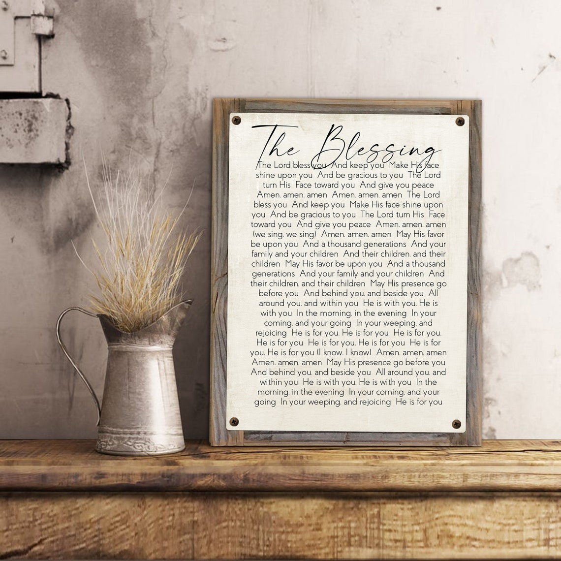 The Blessing Lyrics Wall Decor Metal Print on Reclaimed Wood Etsy