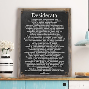 Desiderata Poem on Metal Print-Reclaimed Wood Frame-Max Ehrmann Wall Art-Inspirational Wall Art-Motivational Decor-Man Gift Idea image 7