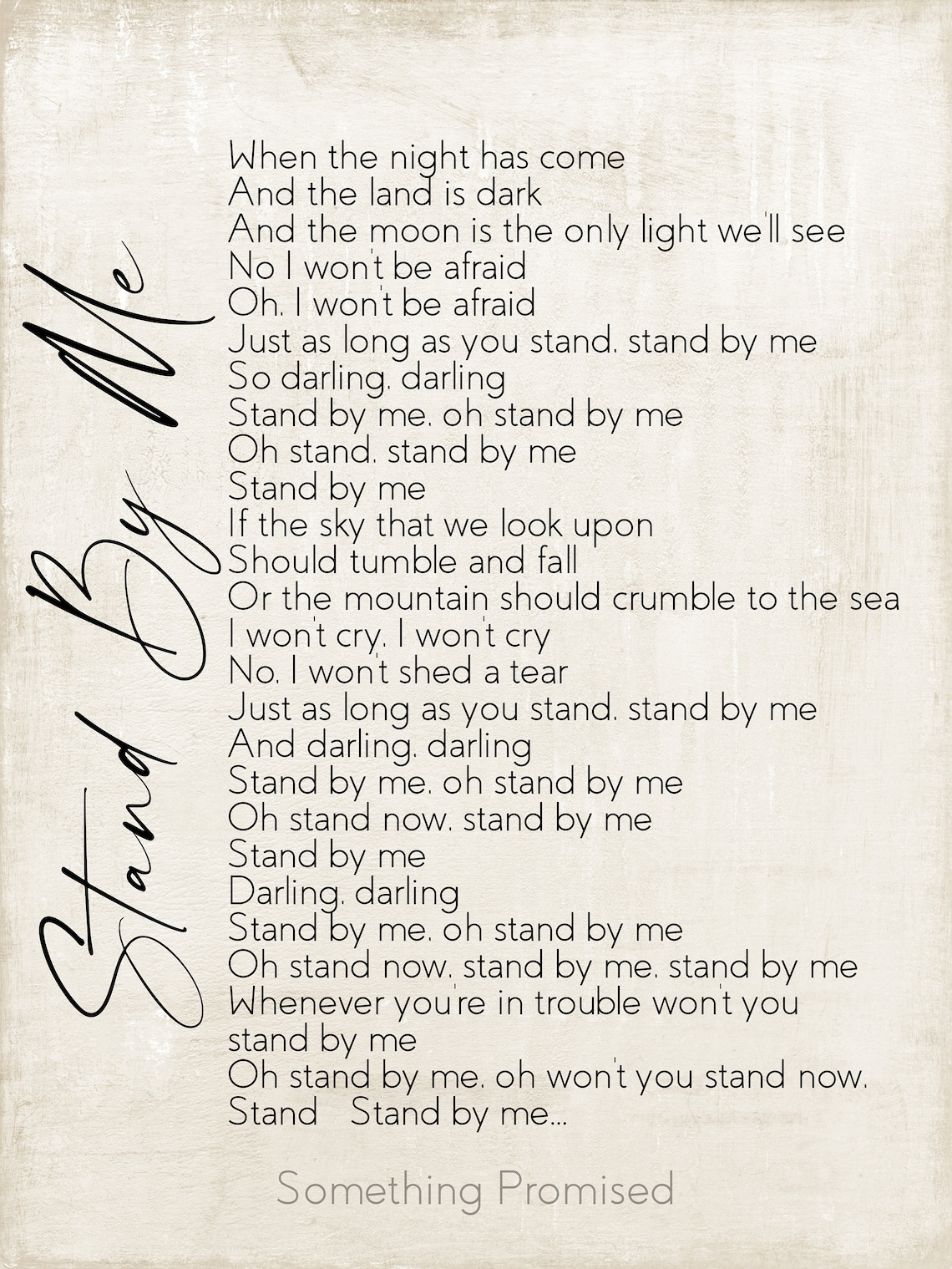 Stand By Me Paroles de chanson Impression en métal sur cadre Etsy France