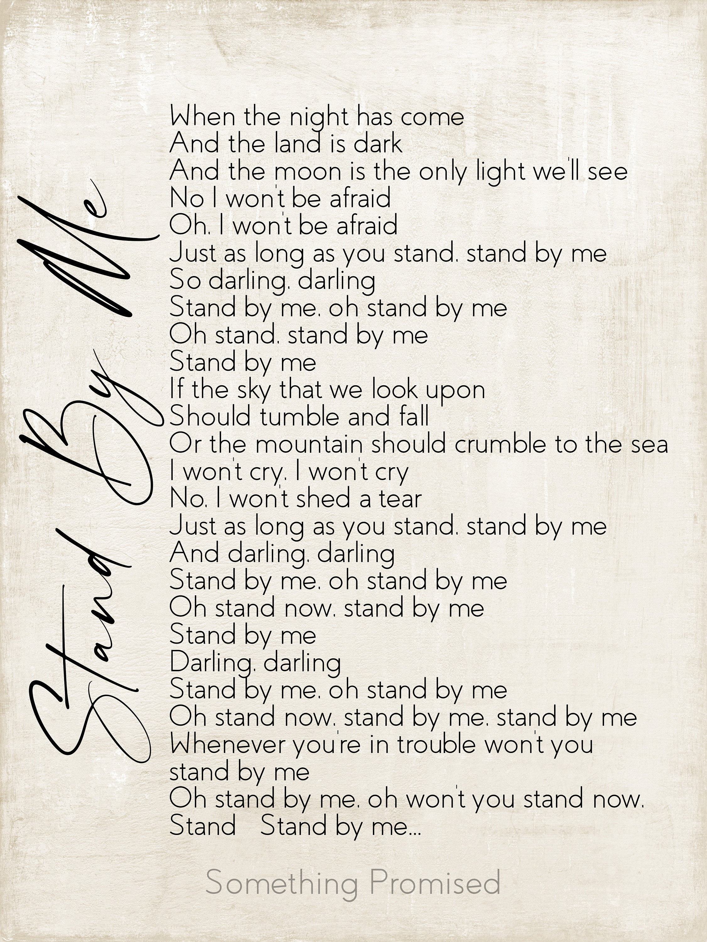 Stand By Me Song Lyrics Metal Print on Reclaimed Wood Etsy