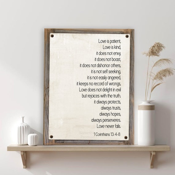 Love Is Patient Metal & Wood Framed Wall Art Love Is Patient Metal & Wood Framed Wall Art