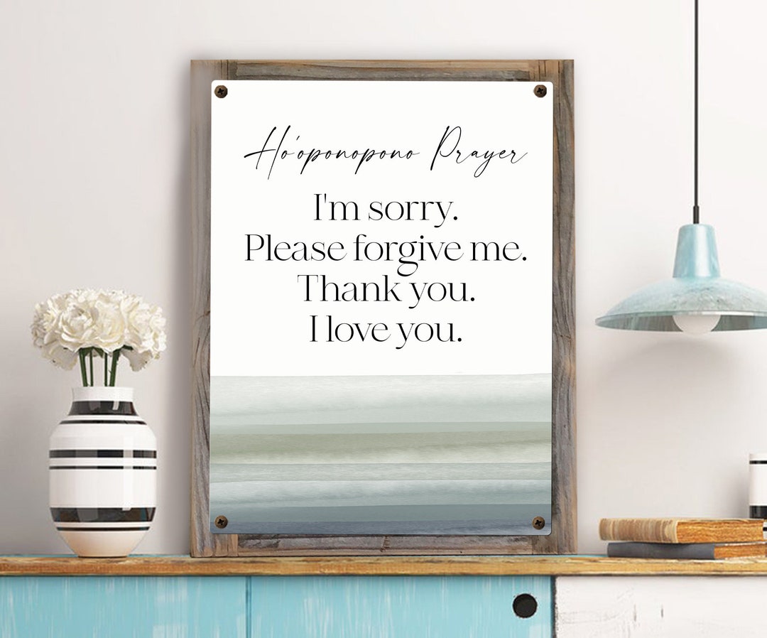 レアSOUL45s Perfection – Please Pardon Me Ho'oponopono Prayer Metal Print on Reclaimed Wood Frame-hawaiian