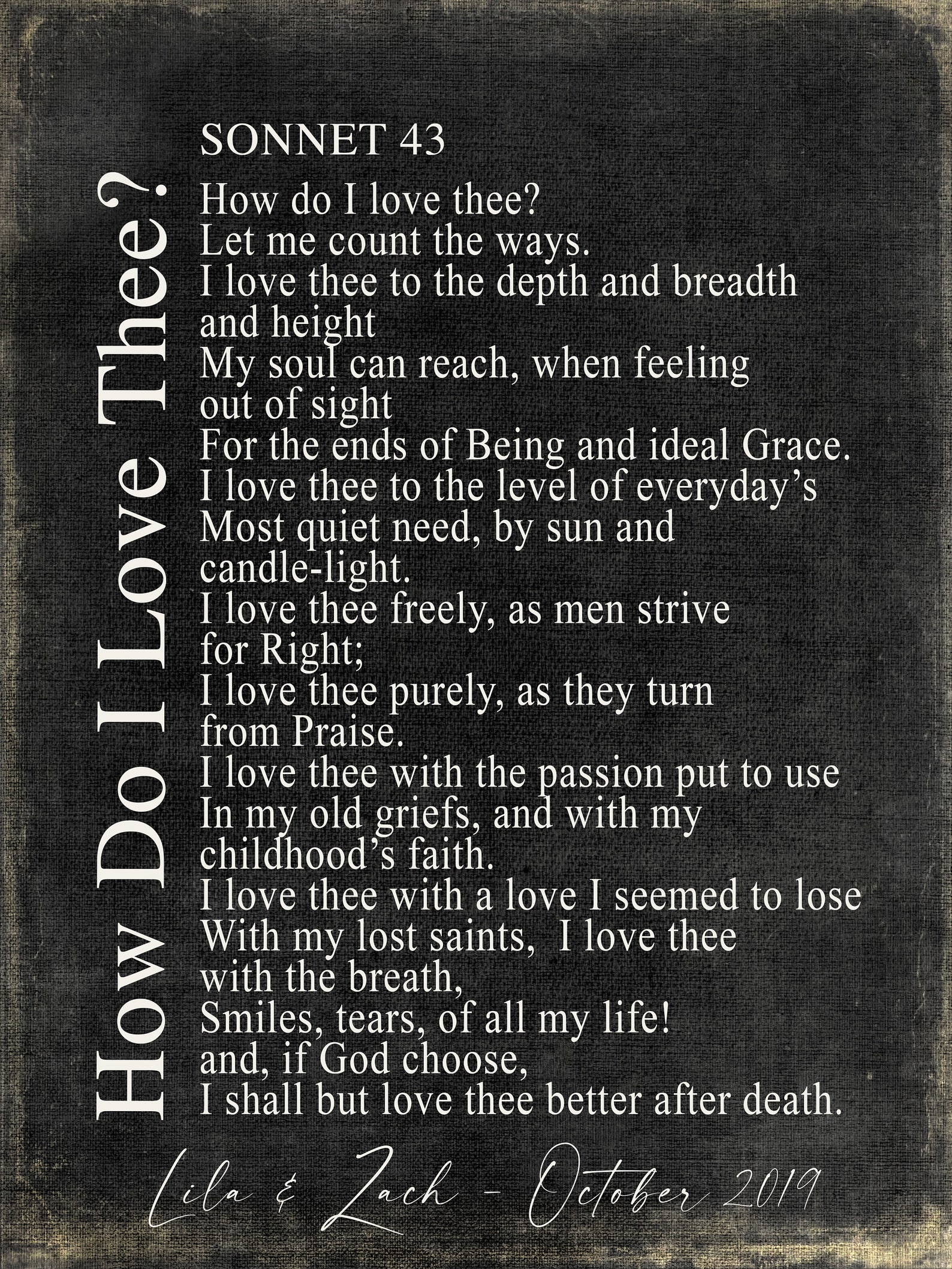 How Do I Love Thee? Let Me Count the Ways Metal Print on Reclaimed Wood Frame-elizabeth Barrett ...