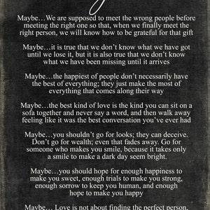 Maybe Love Poem on Metal Print on Reclaimed Wood Frame-rumi Poetry Wall ...