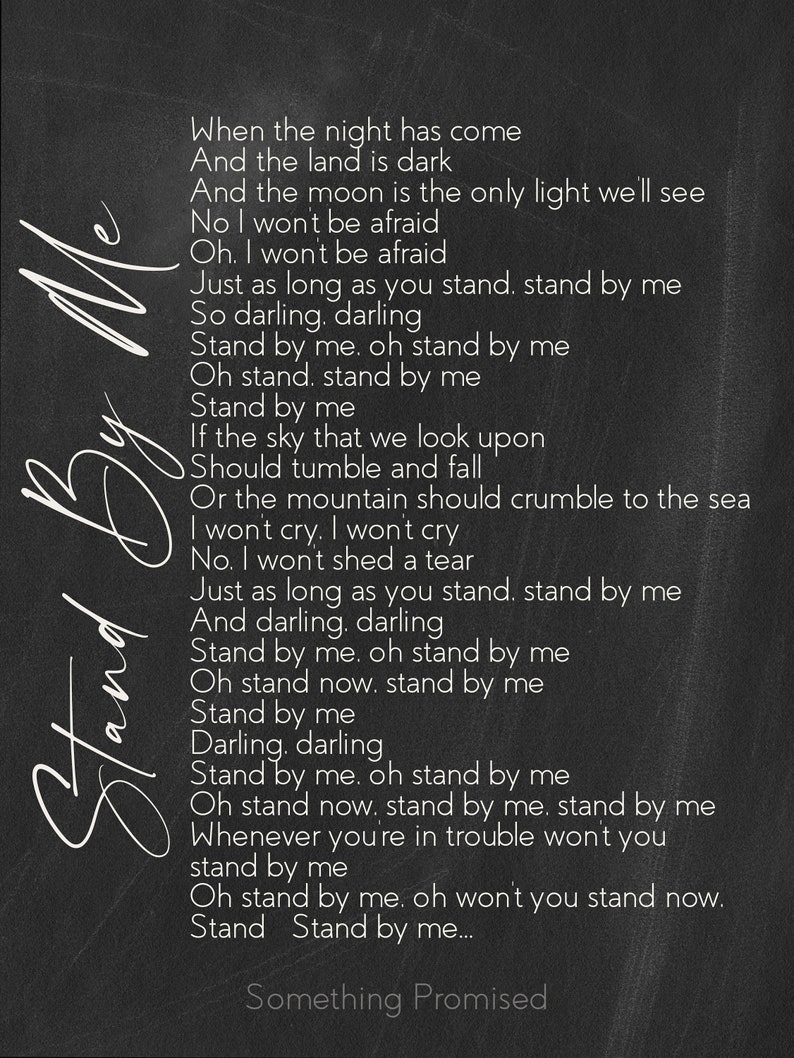 Stand by Me Song Lyrics Metal Print on Reclaimed Wood Etsy