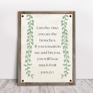 I Am the Vine You Are the Branches Metal Print on Reclaimed Wood Frame ...